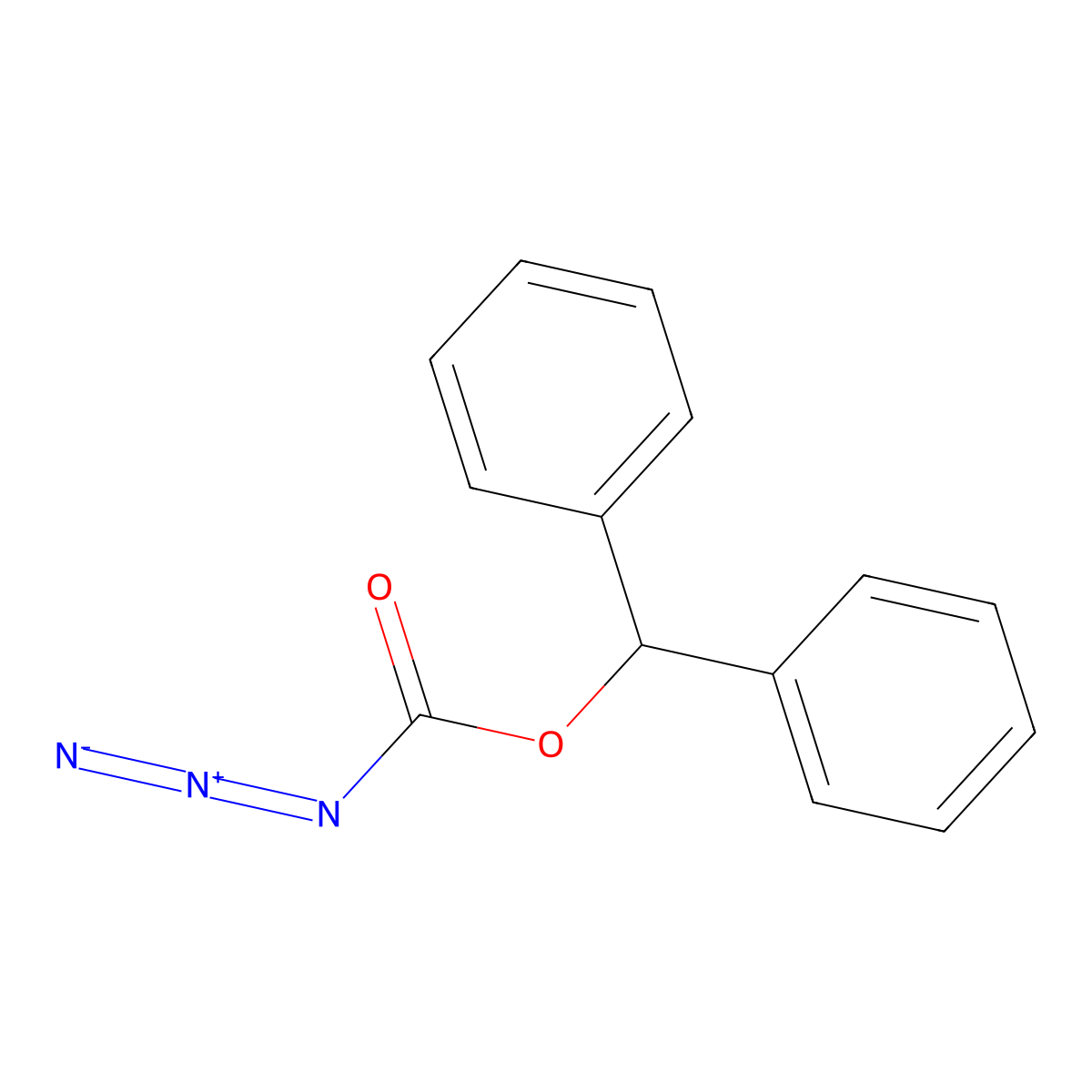 Carbonazidic acid, diphenylmethyl ester molecular structure, CAS 3312-83-2