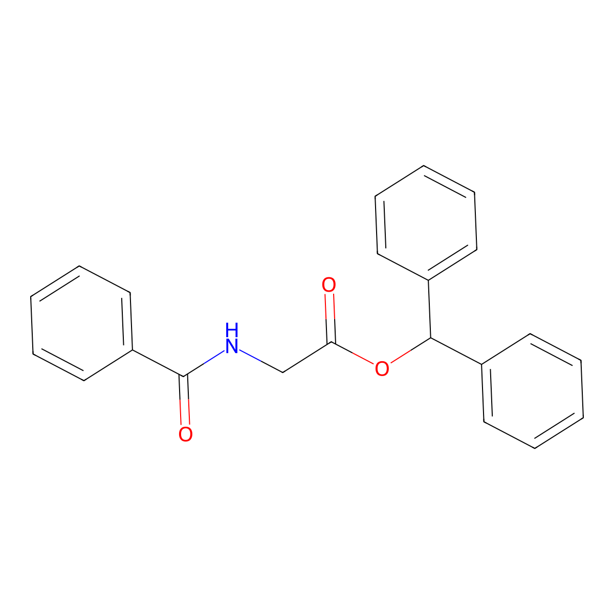 Benzhydryl 2-benzamidoacetate molecular structure, CAS 3312-89-8