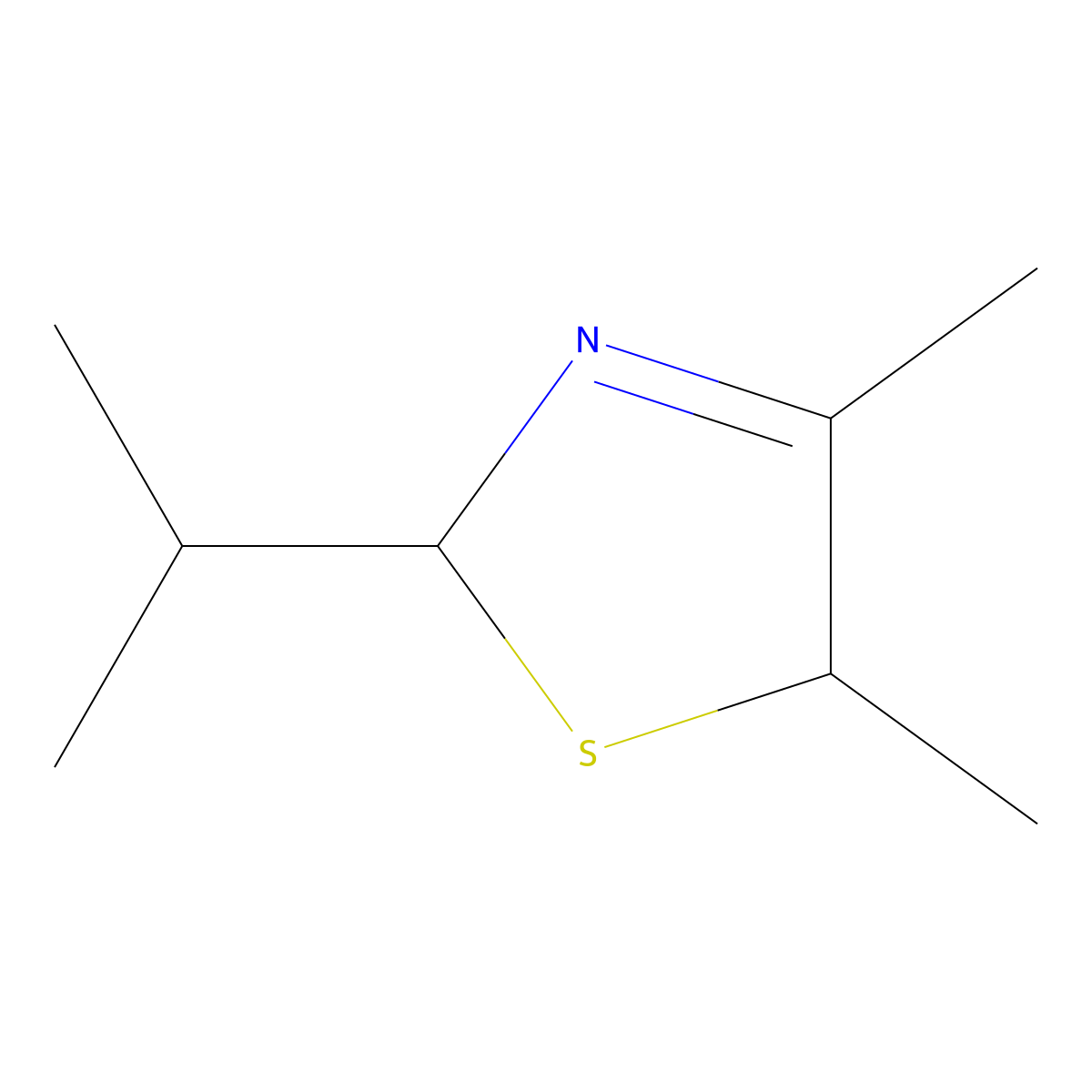 2-Isopropyl-4,5-dimethyl-2,5-dihydrothiazole molecular structure, CAS 33120-74-0