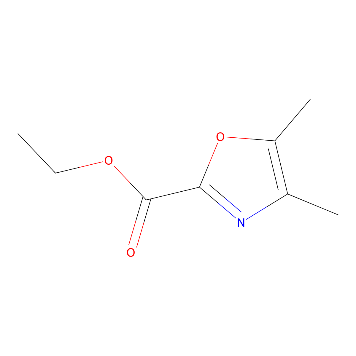 Ethyl 4,5-dimethyloxazole-2-carboxylate molecular structure, CAS 33123-73-8