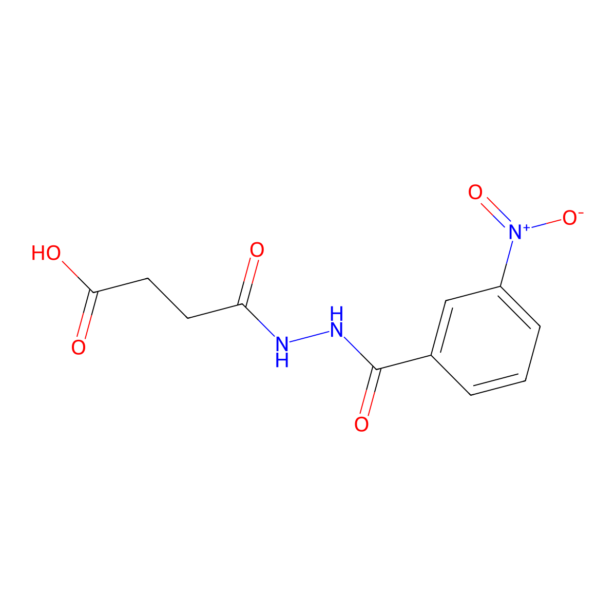 Butanedioic acid, mono[2-(3-nitrobenzoyl)hydrazide] molecular structure, CAS 331235-32-6