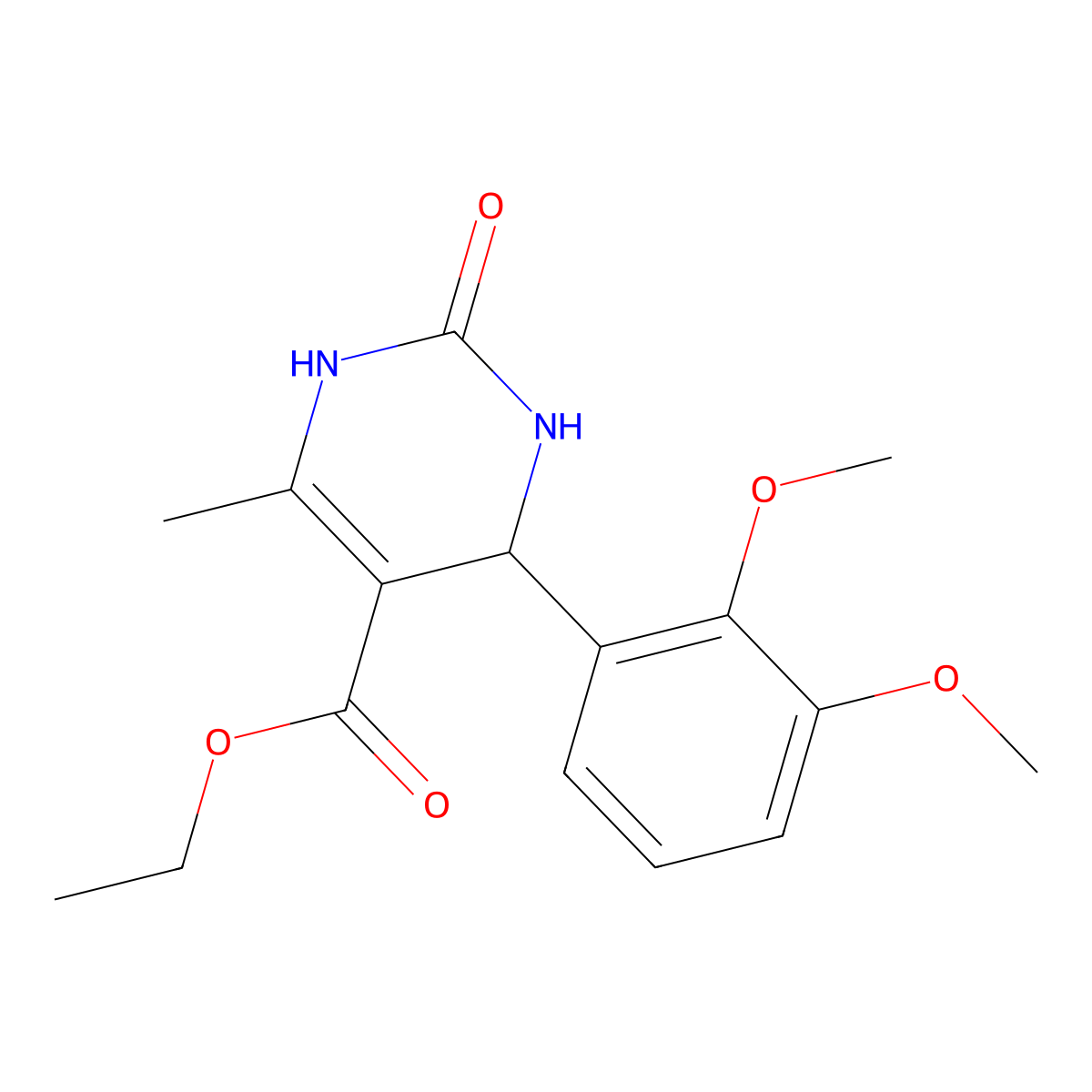 Ethyl 4-(2,3-dimethoxyphenyl)-6-methyl-2-oxo-1,2,3,4-tetrahydropyrimidine-5-carboxylate molecular structure, CAS 331235-66-6