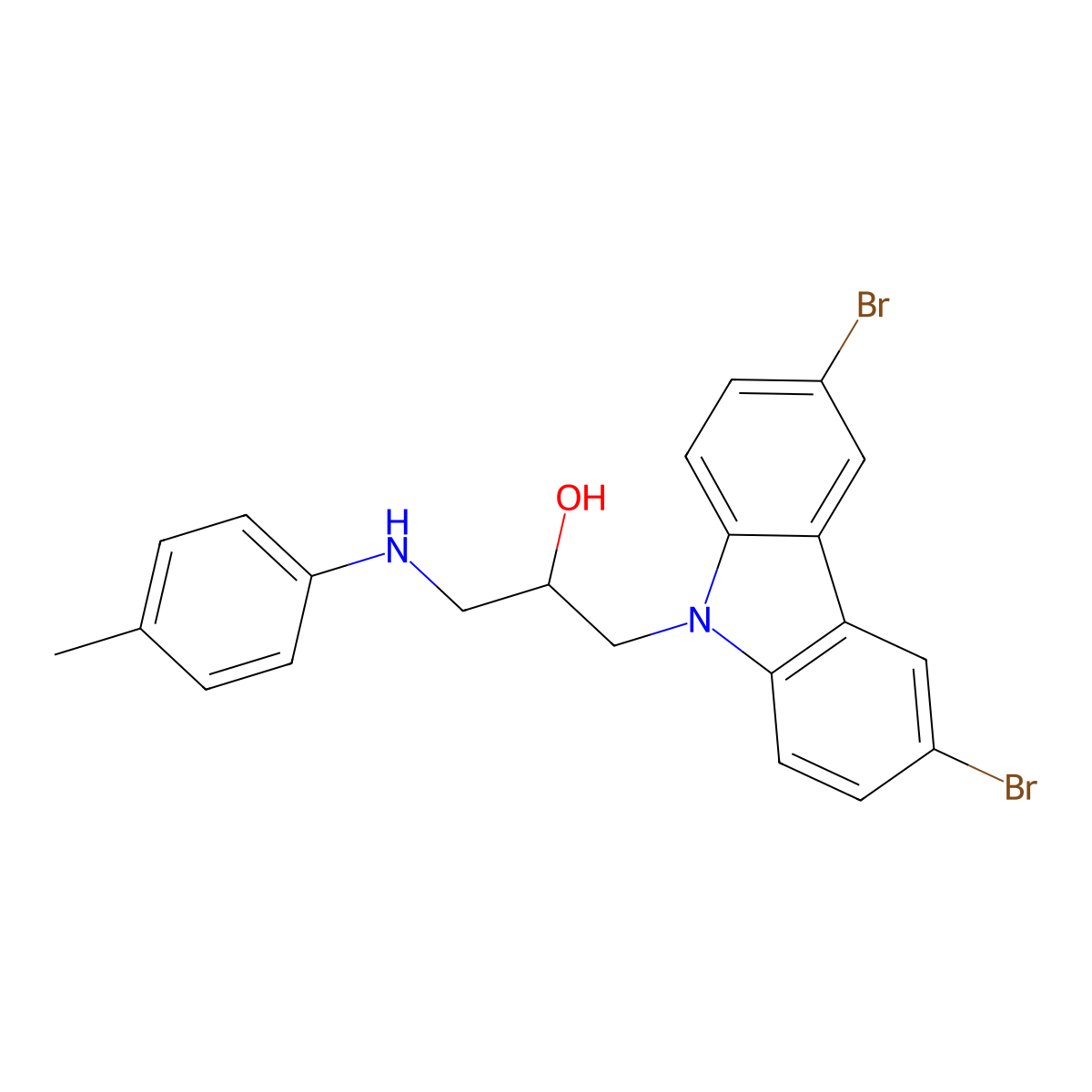 1-(3,6-dibromo-9H-carbazol-9-yl)-3-[(4-methylphenyl)amino]propan-2-ol molecular structure, CAS 331235-97-3