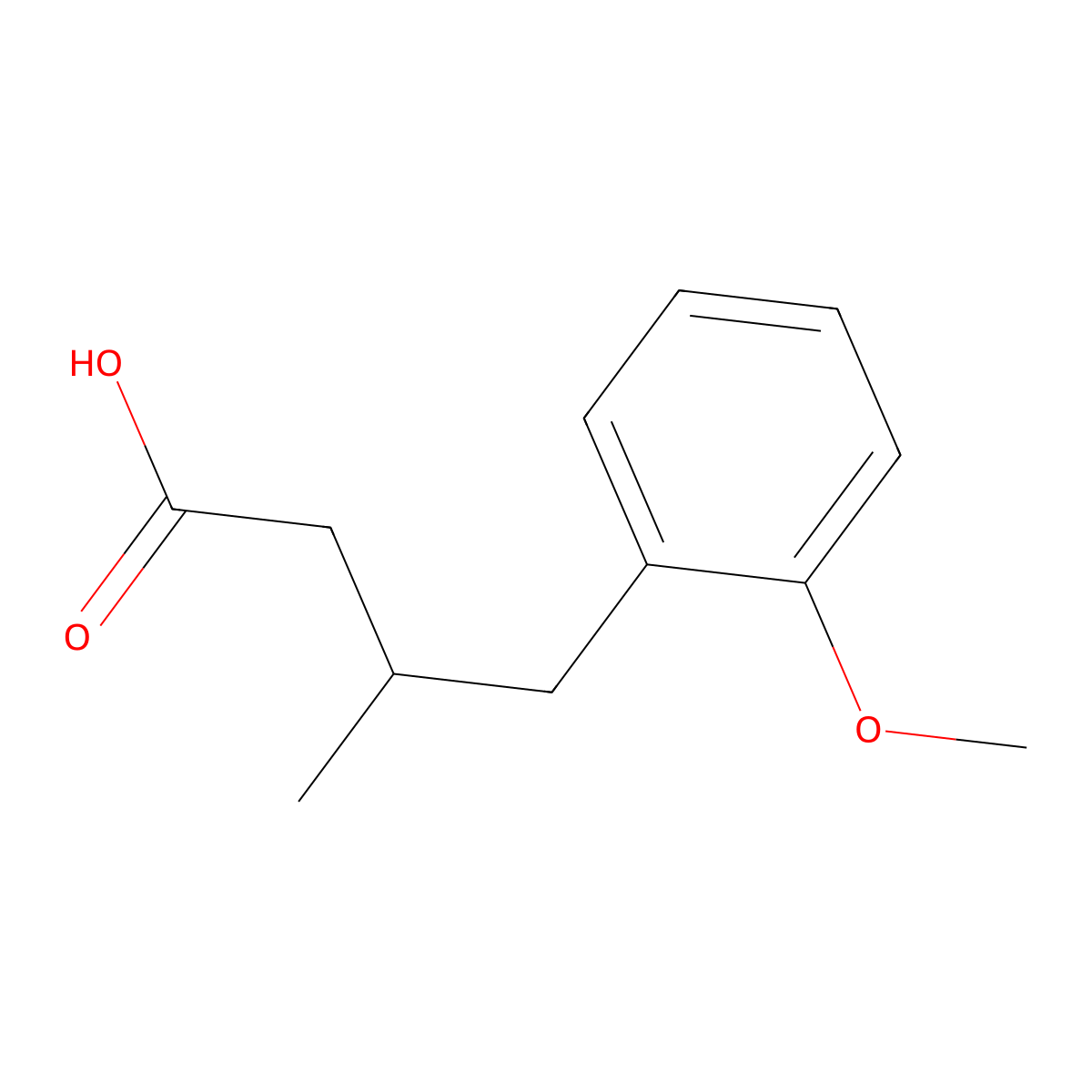 4-(2-Methoxyphenyl)-3-methylbutanoic acid molecular structure, CAS 331236-47-6