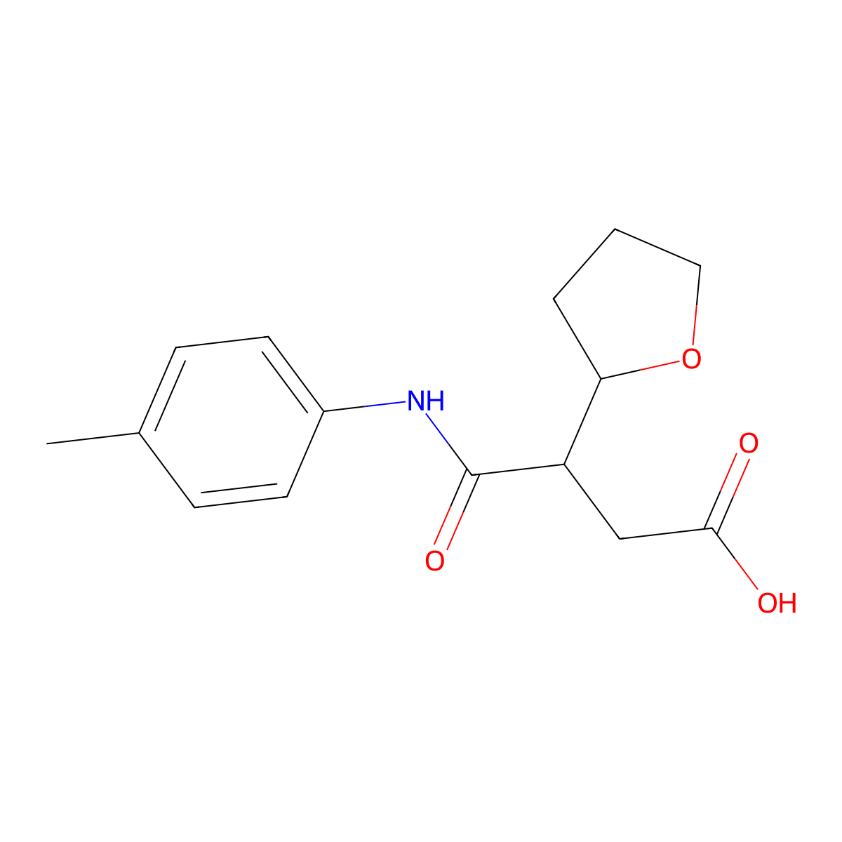 4-[(4-Methylphenyl)amino]-4-oxo-3-(tetrahydrofuran-2-yl)butanoic acid molecular structure, CAS 331236-49-8