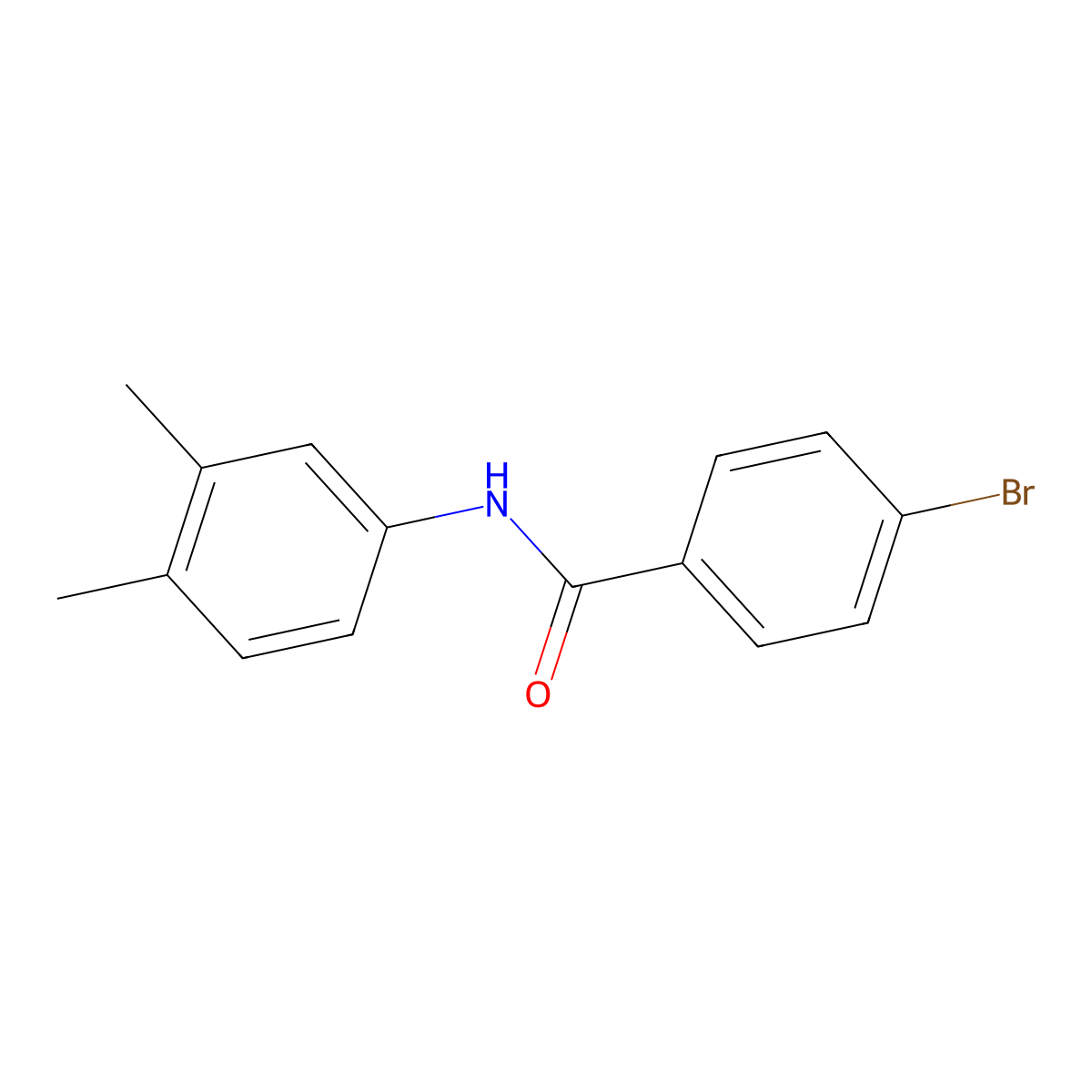 4-bromo-N-(3,4-dimethylphenyl)benzamide molecular structure, CAS 331236-54-5