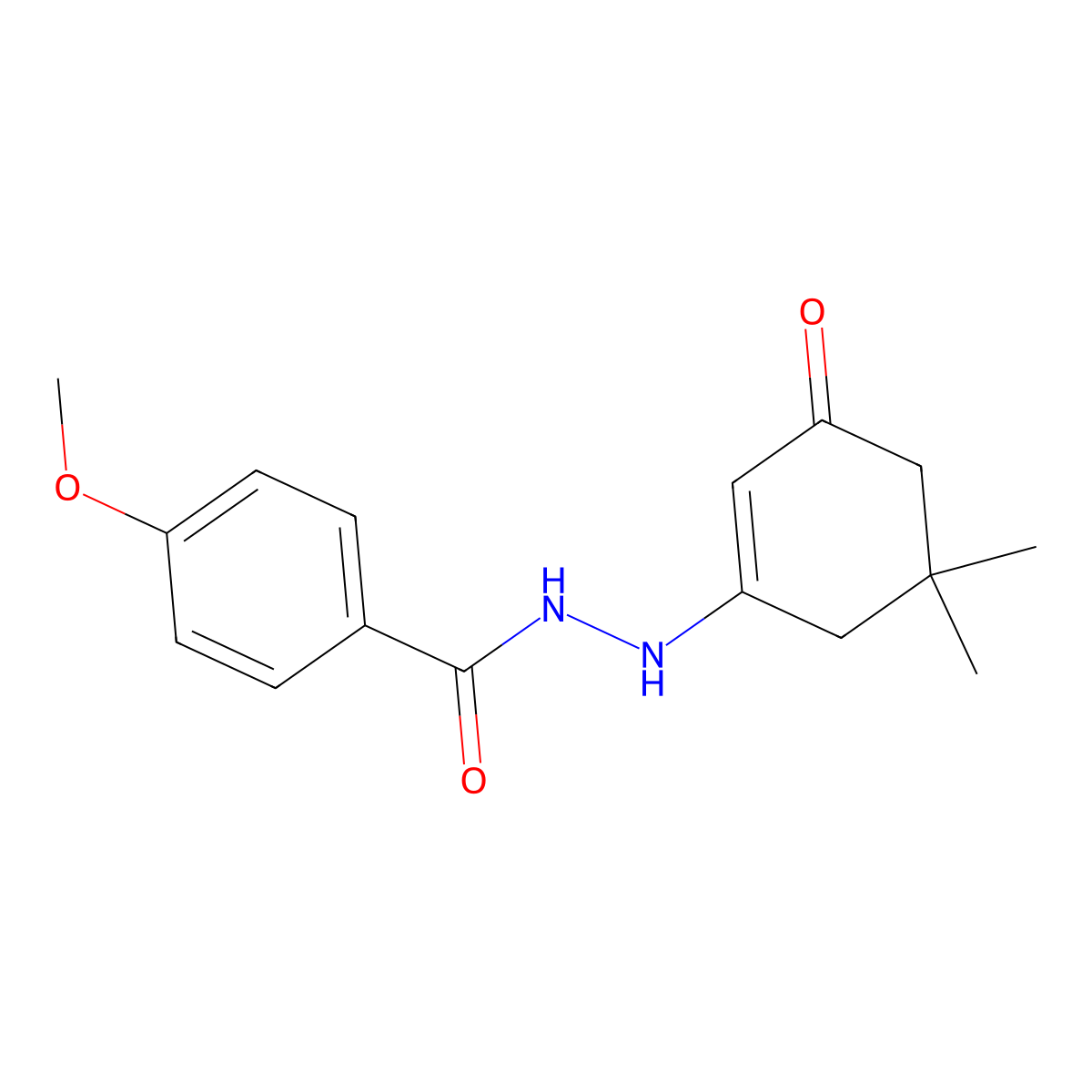 N'-(5,5-dimethyl-3-oxocyclohexen-1-yl)-4-methoxybenzohydrazide molecular structure, CAS 331238-11-0