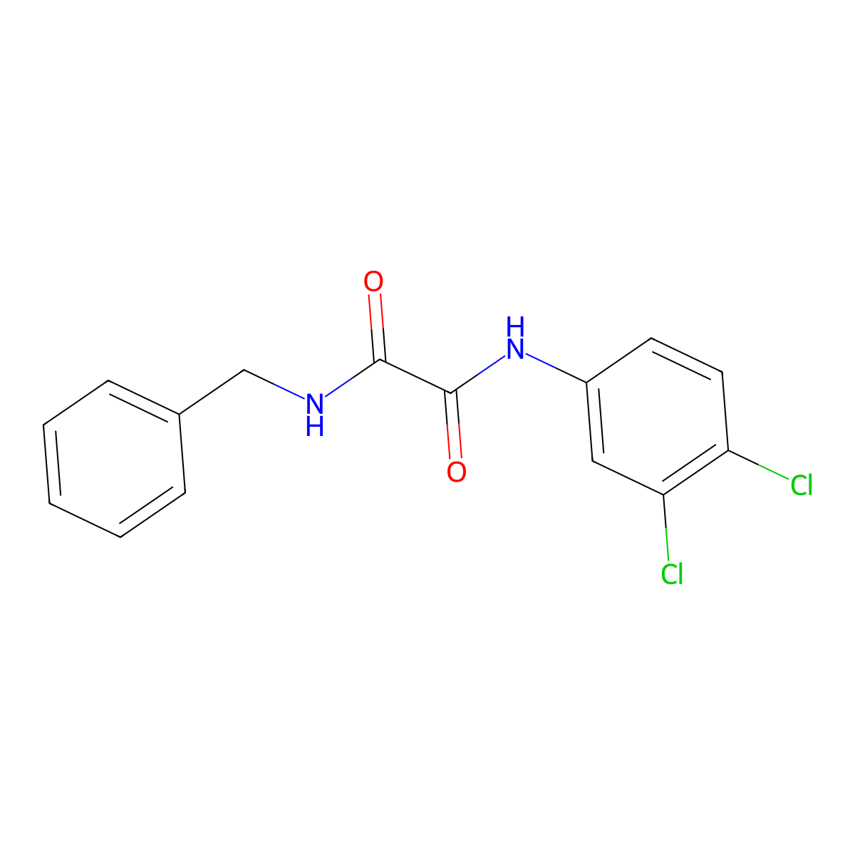 N-benzyl-N'-(3,4-dichlorophenyl)oxamide molecular structure, CAS 331239-06-6