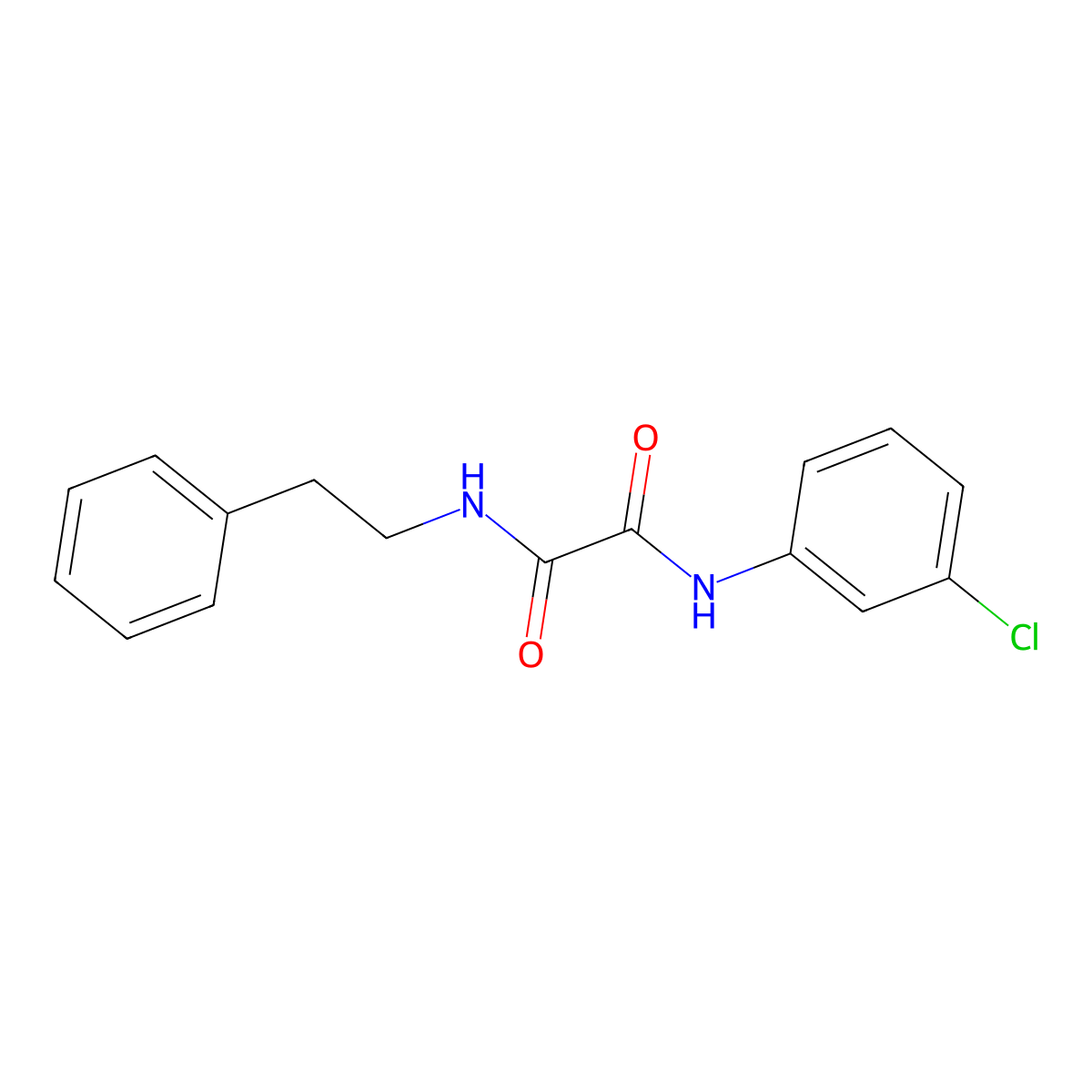 N-(3-chlorophenyl)-N'-(2-phenylethyl)ethanediamide molecular structure, CAS 331239-08-8