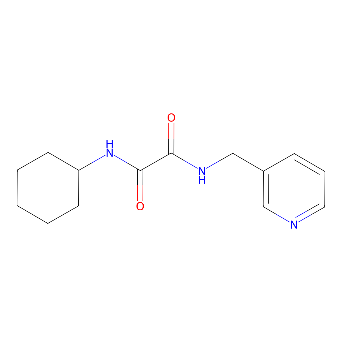 N'-cyclohexyl-N-(pyridin-3-ylmethyl)oxamide molecular structure, CAS 331239-18-0
