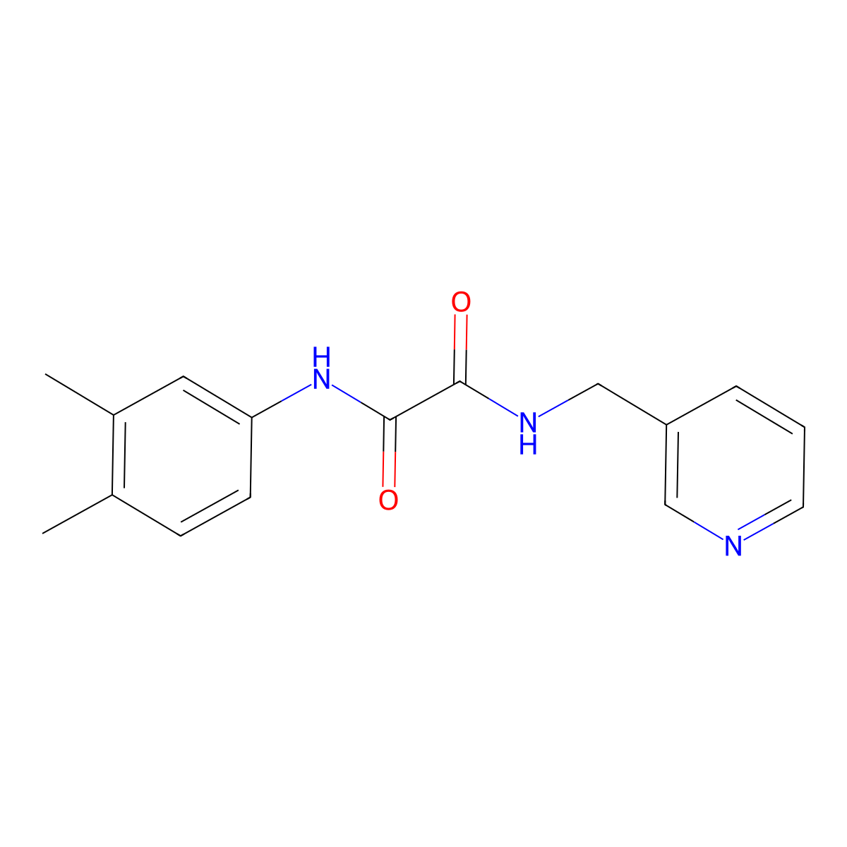 N-(3,4-dimethylphenyl)-N'-(pyridin-3-ylmethyl)ethanediamide molecular structure, CAS 331239-21-5