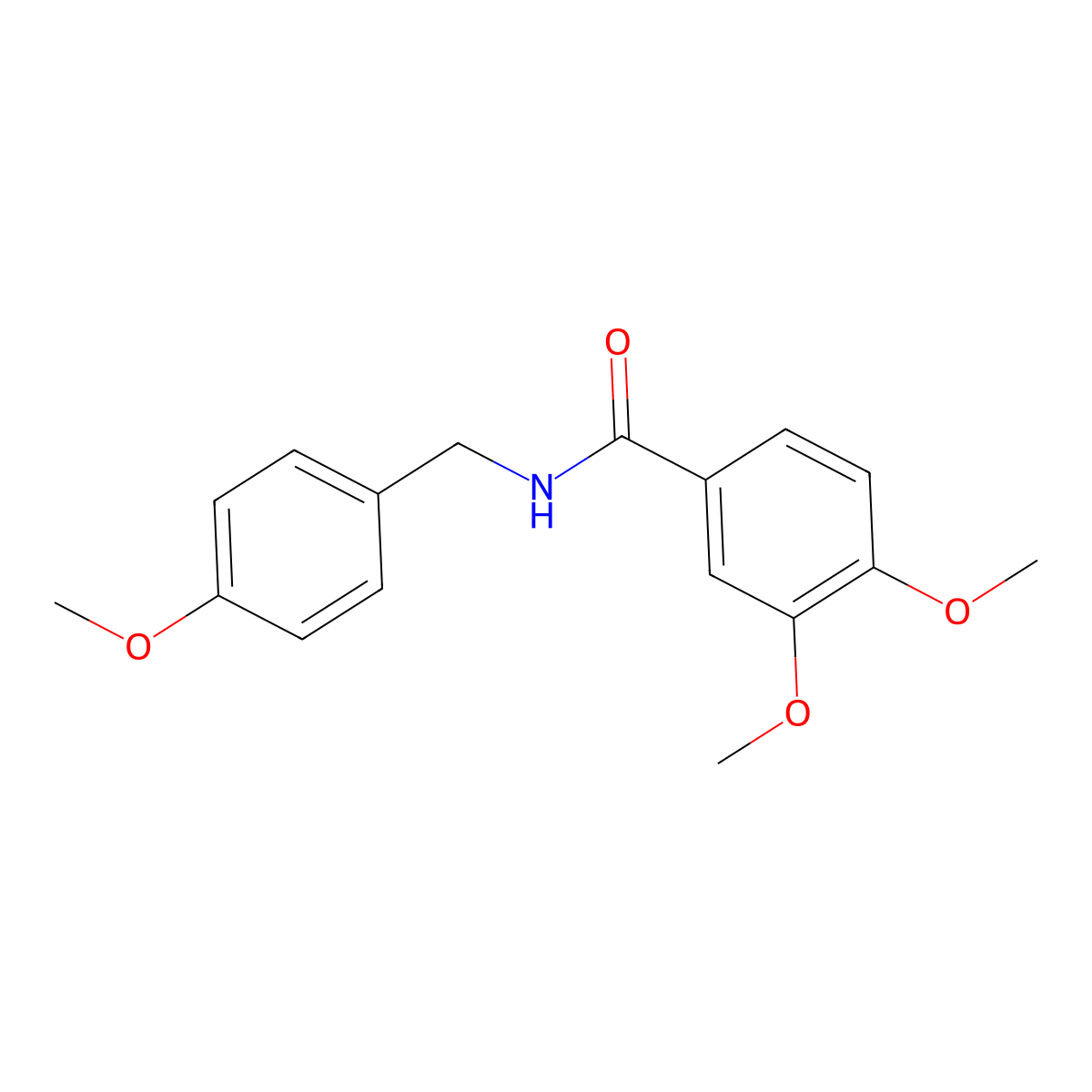 3,4-Dimethoxy-N-[(4-methoxyphenyl)methyl]benzamide molecular structure, CAS 331239-23-7