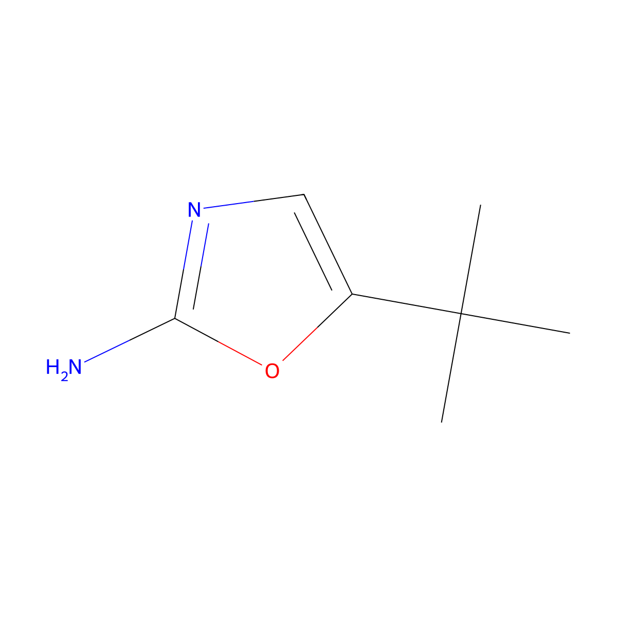 5-Tert-butyl-1,3-oxazol-2-amine molecular structure, CAS 33124-07-1