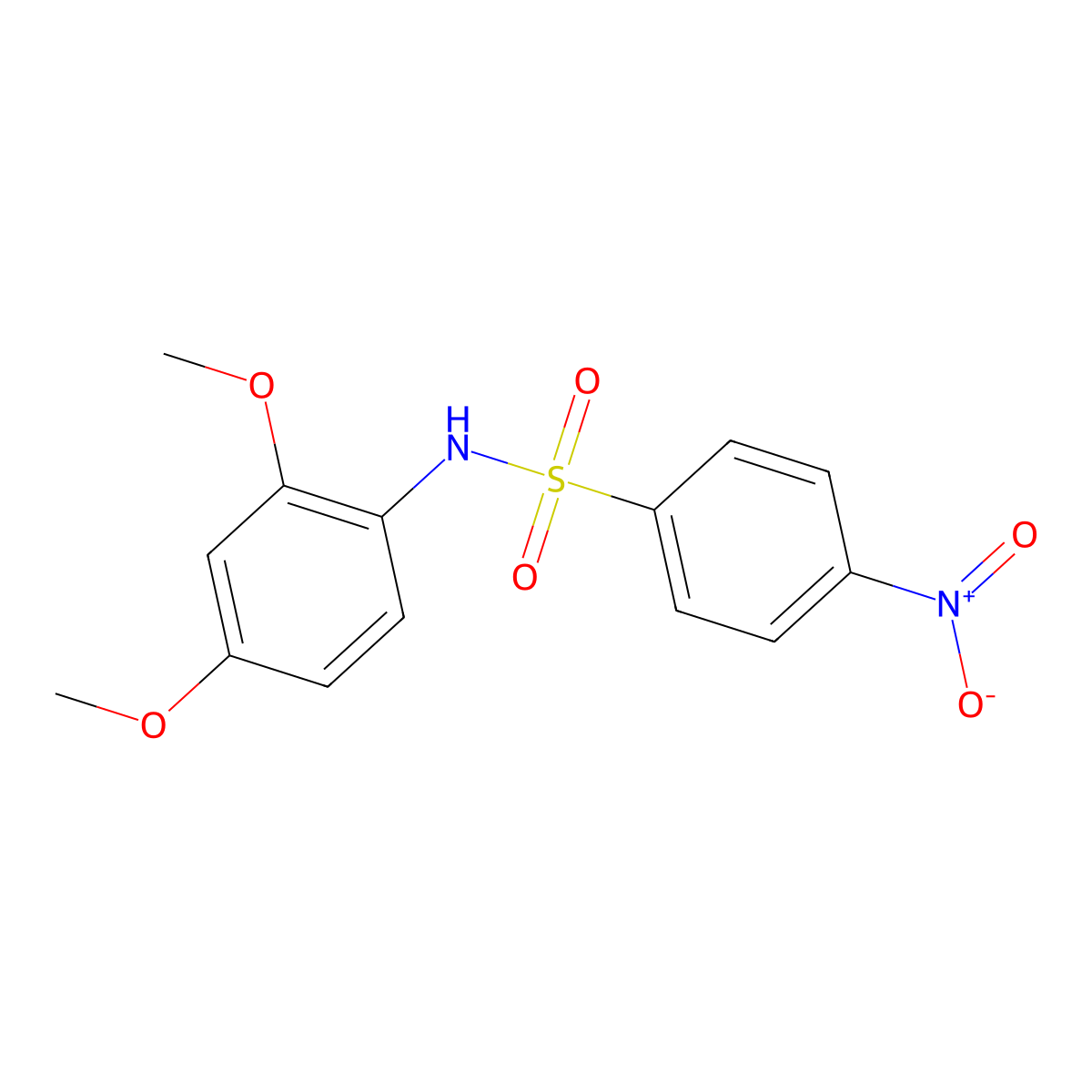 N-(2,4-dimethoxyphenyl)-4-nitrobenzenesulfonamide molecular structure, CAS 331240-24-5