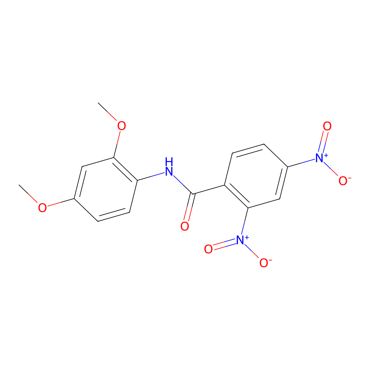 N-(2,4-dimethoxyphenyl)-2,4-dinitrobenzamide molecular structure, CAS 331240-25-6