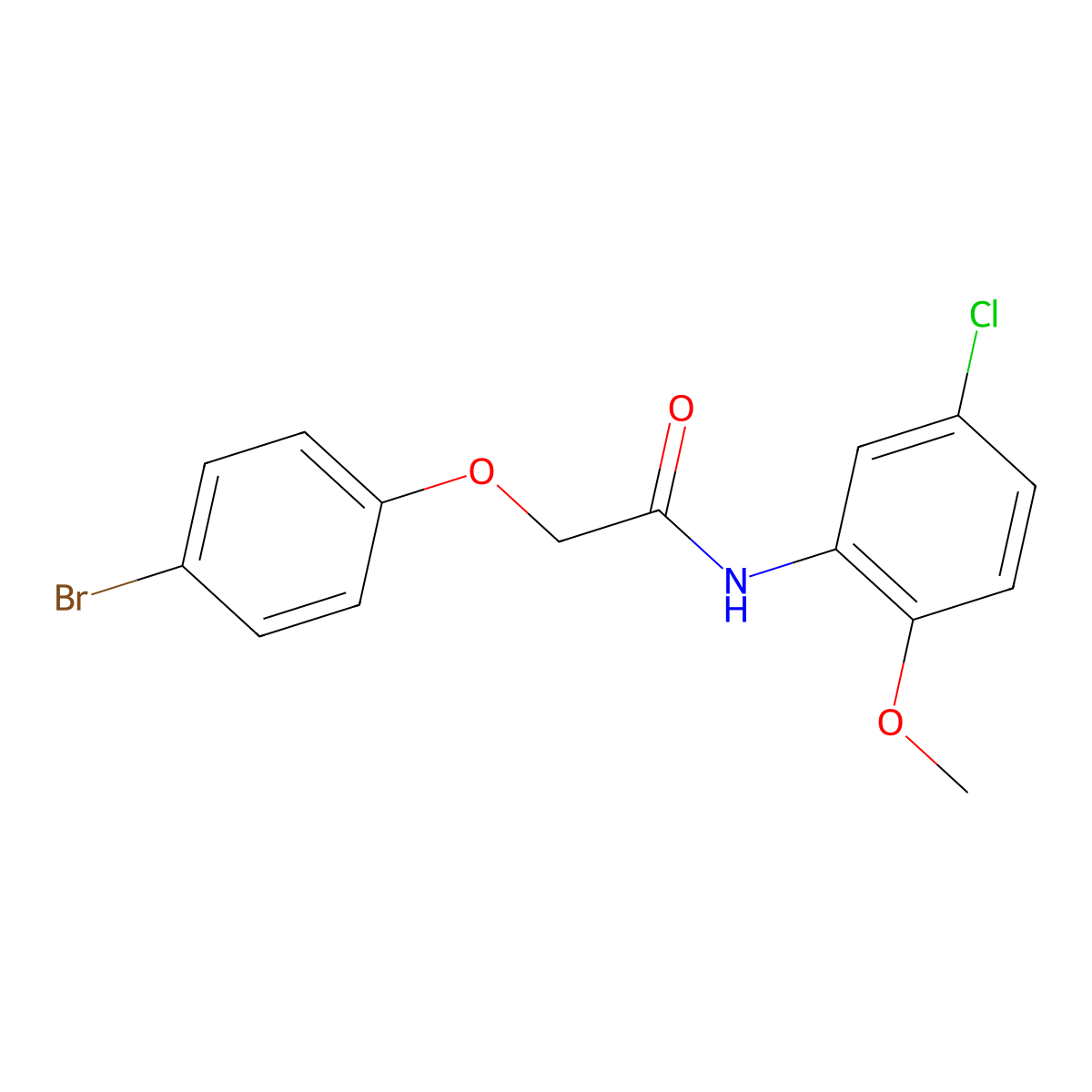 2-(4-bromophenoxy)-N-(5-chloro-2-methoxyphenyl)acetamide molecular structure, CAS 331240-32-5