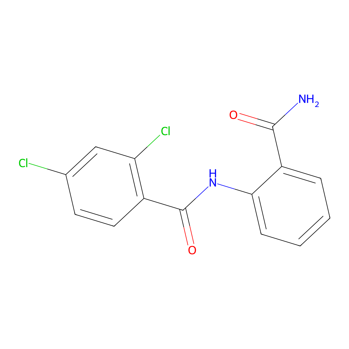 N-(2-(Aminocarbonyl)phenyl)-2,4-dichlorobenzamide molecular structure, CAS 331240-36-9