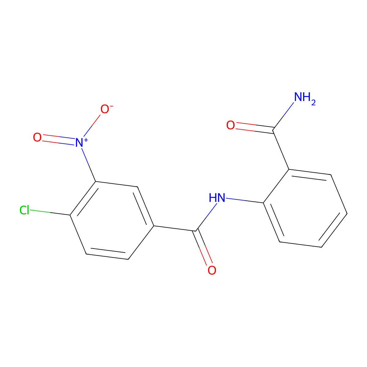 N-(2-carbamoylphenyl)-4-chloro-3-nitrobenzamide molecular structure, CAS 331240-40-5