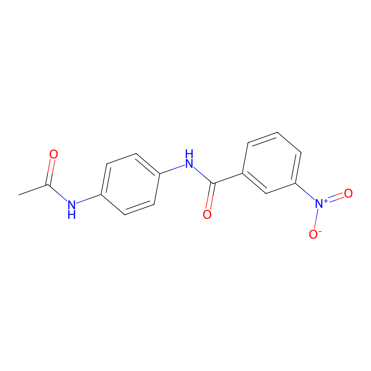 N-(4-acetamidophenyl)-3-nitrobenzamide molecular structure, CAS 331240-44-9