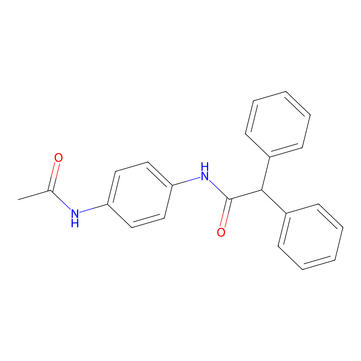 N-[4-(acetylamino)phenyl]-2,2-diphenylacetamide molecular structure, CAS 331240-47-2