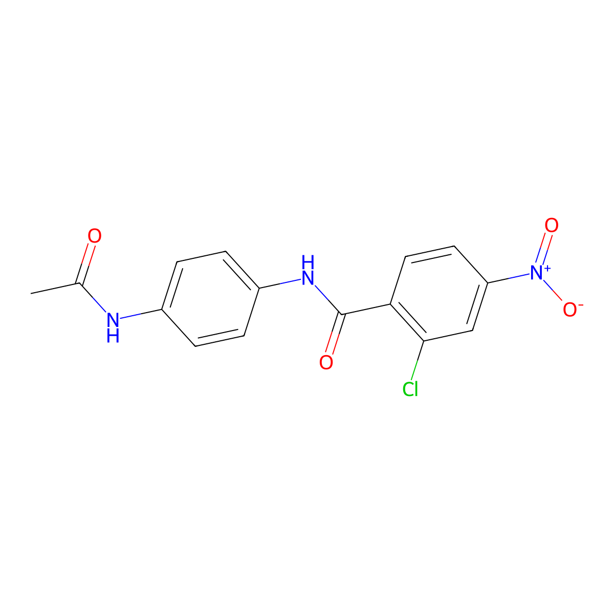 N-(4-acetamidophenyl)-2-chloro-4-nitrobenzamide molecular structure, CAS 331240-49-4
