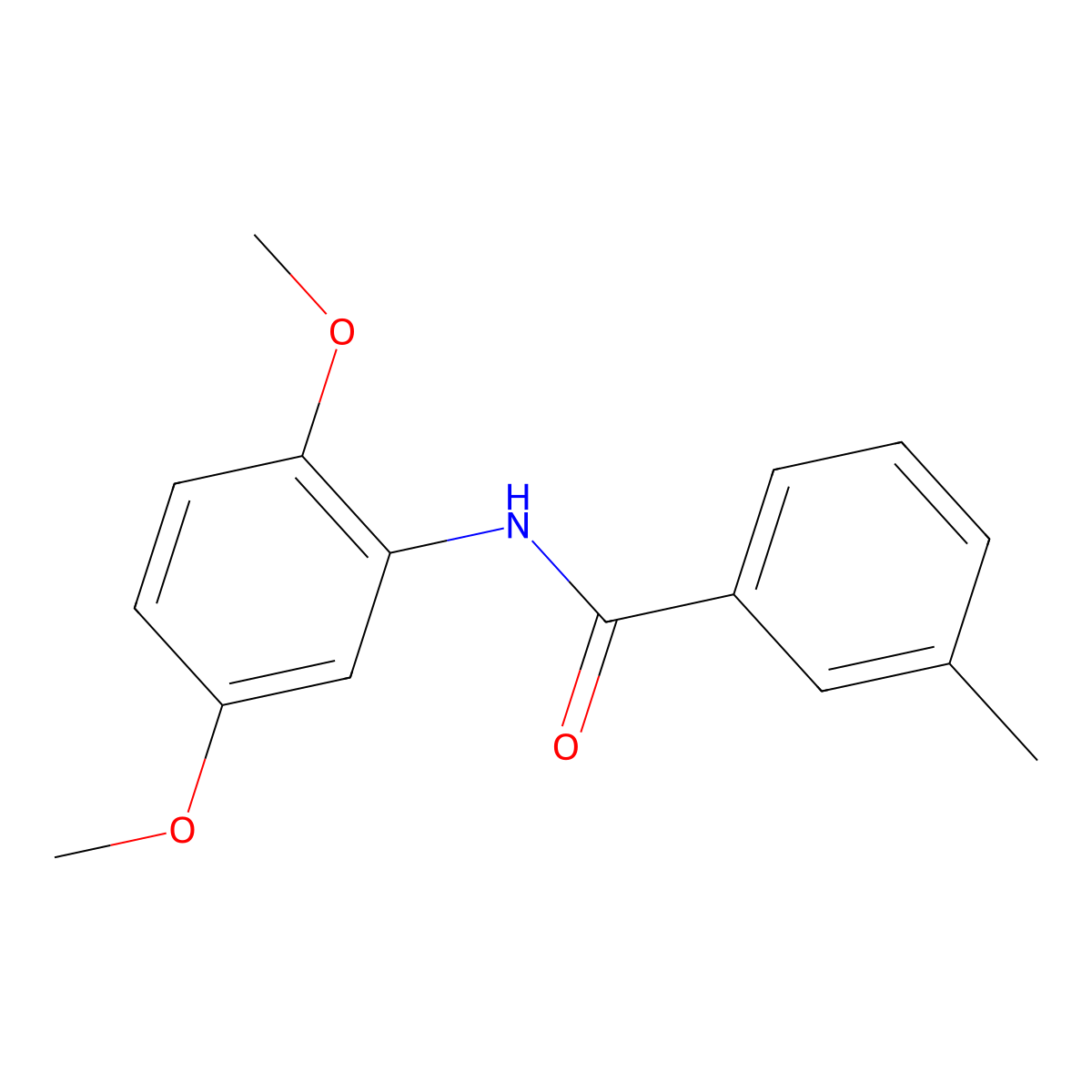N-(2,5-dimethoxyphenyl)-3-methylbenzamide molecular structure, CAS 331240-66-5