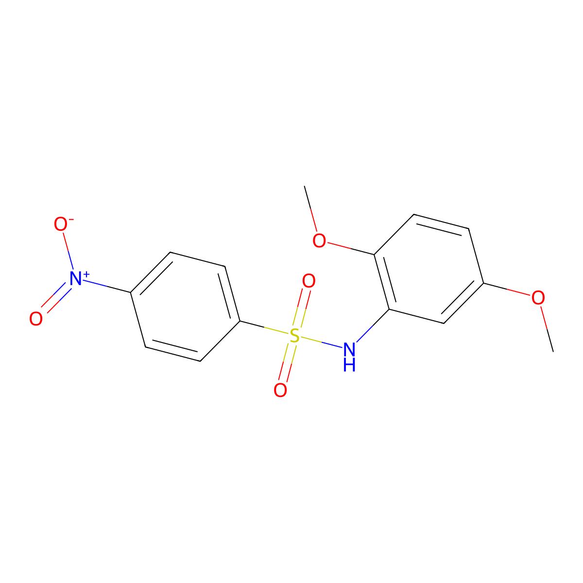N-(2,5-dimethoxyphenyl)-4-nitrobenzenesulfonamide molecular structure, CAS 331240-68-7