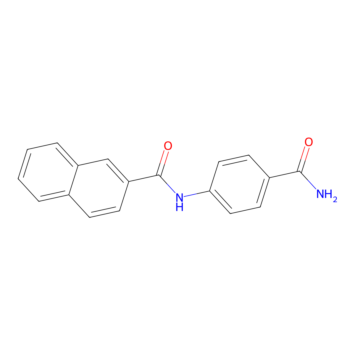 N-(4-carbamoylphenyl)naphthalene-2-carboxamide molecular structure, CAS 331240-92-7