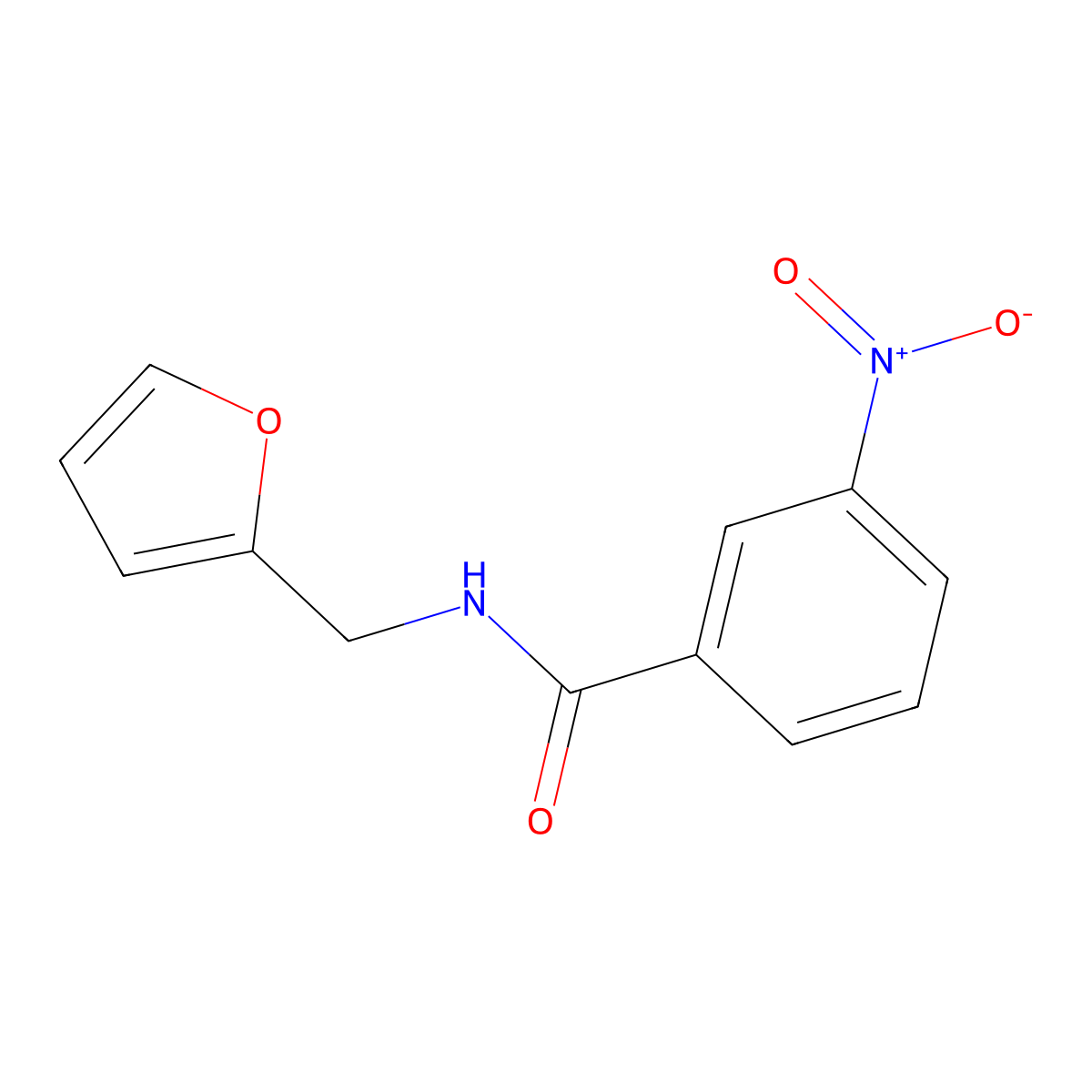 N-(furan-2-ylmethyl)-3-nitrobenzamide molecular structure, CAS 331240-99-4