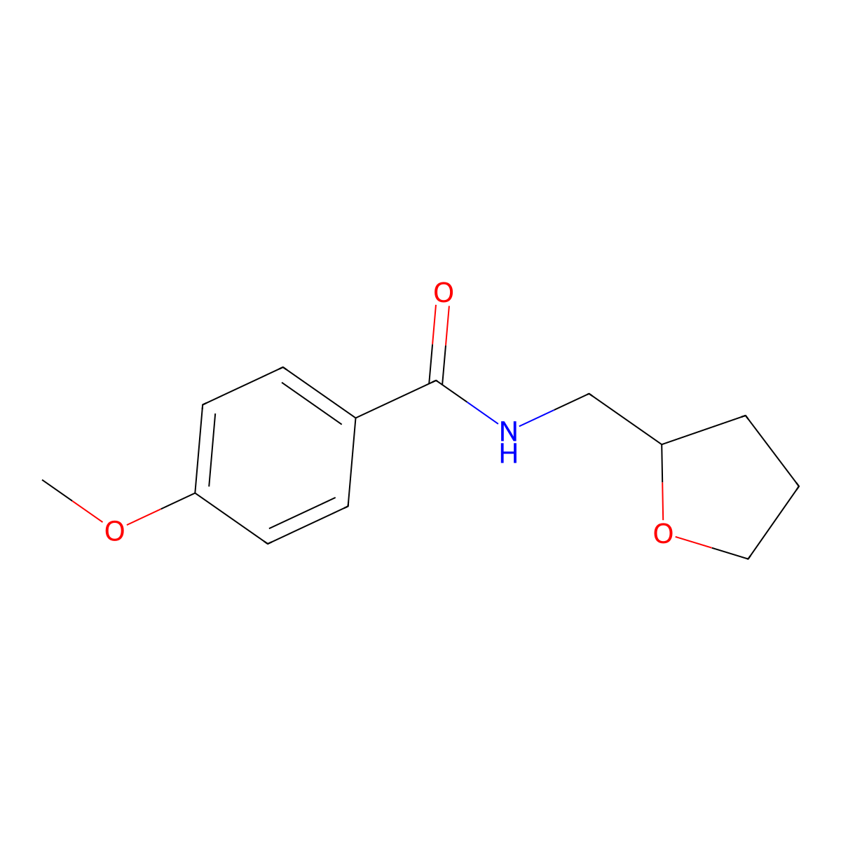 Benzamide, N-tetrahydrofurfuryl-4-methoxy- molecular structure, CAS 331241-02-2