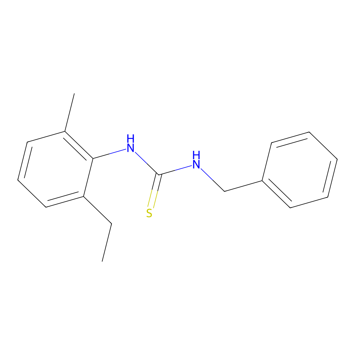 1-Benzyl-3-(2-ethyl-6-methylphenyl)thiourea molecular structure, CAS 331244-18-9