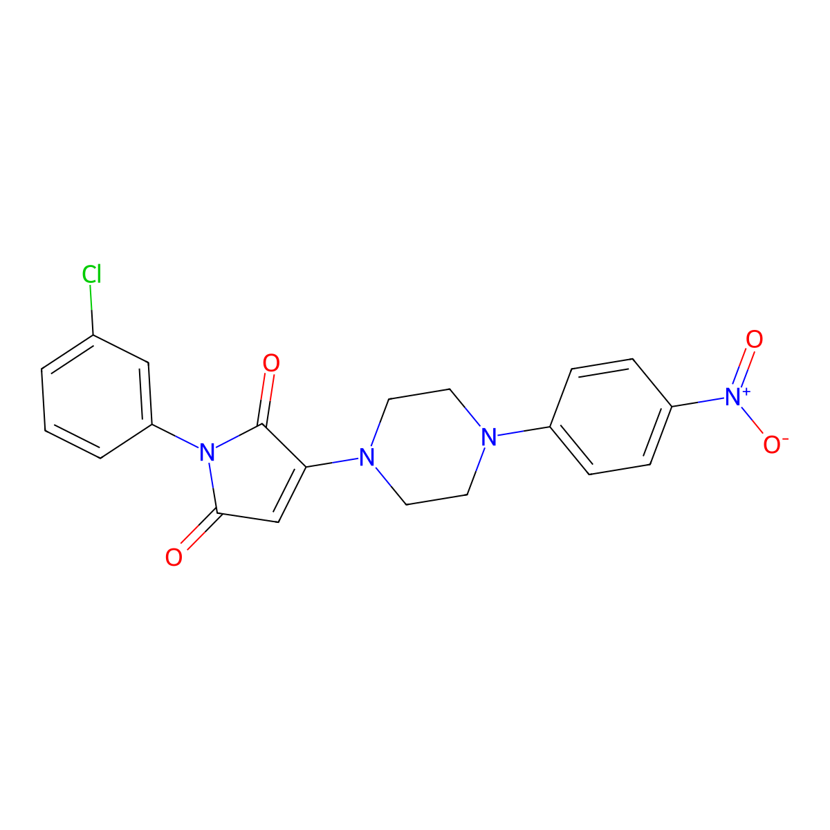 1-(3-Chlorophenyl)-3-[4-(4-nitrophenyl)piperazin-1-yl]pyrrole-2,5-dione molecular structure, CAS 331244-94-1