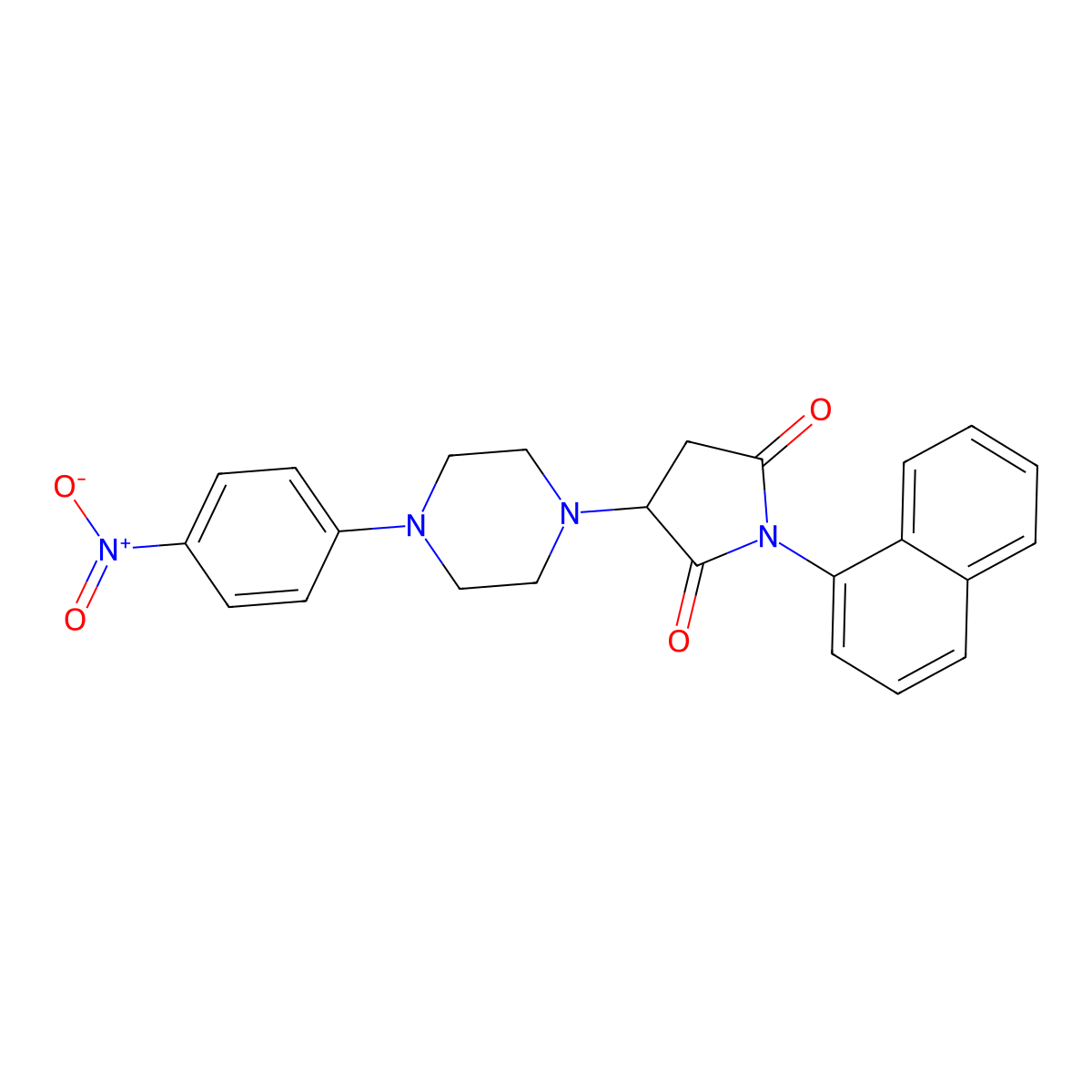 1-Naphthalen-1-yl-3-[4-(4-nitrophenyl)piperazin-1-yl]pyrrolidine-2,5-dione molecular structure, CAS 331244-97-4