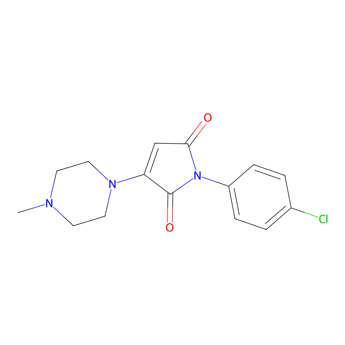 1-(4-Chlorophenyl)-3-(4-methylpiperazin-1-yl)pyrrole-2,5-dione molecular structure, CAS 331245-01-3