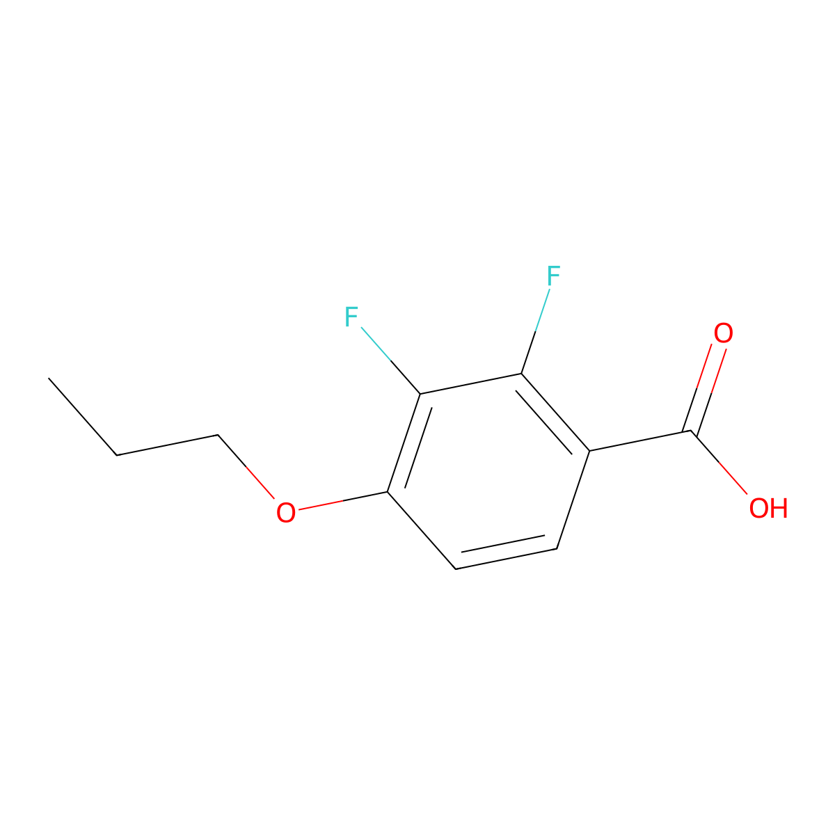 2,3-Difluoro-4-propoxybenzoic acid molecular structure, CAS 331245-89-7