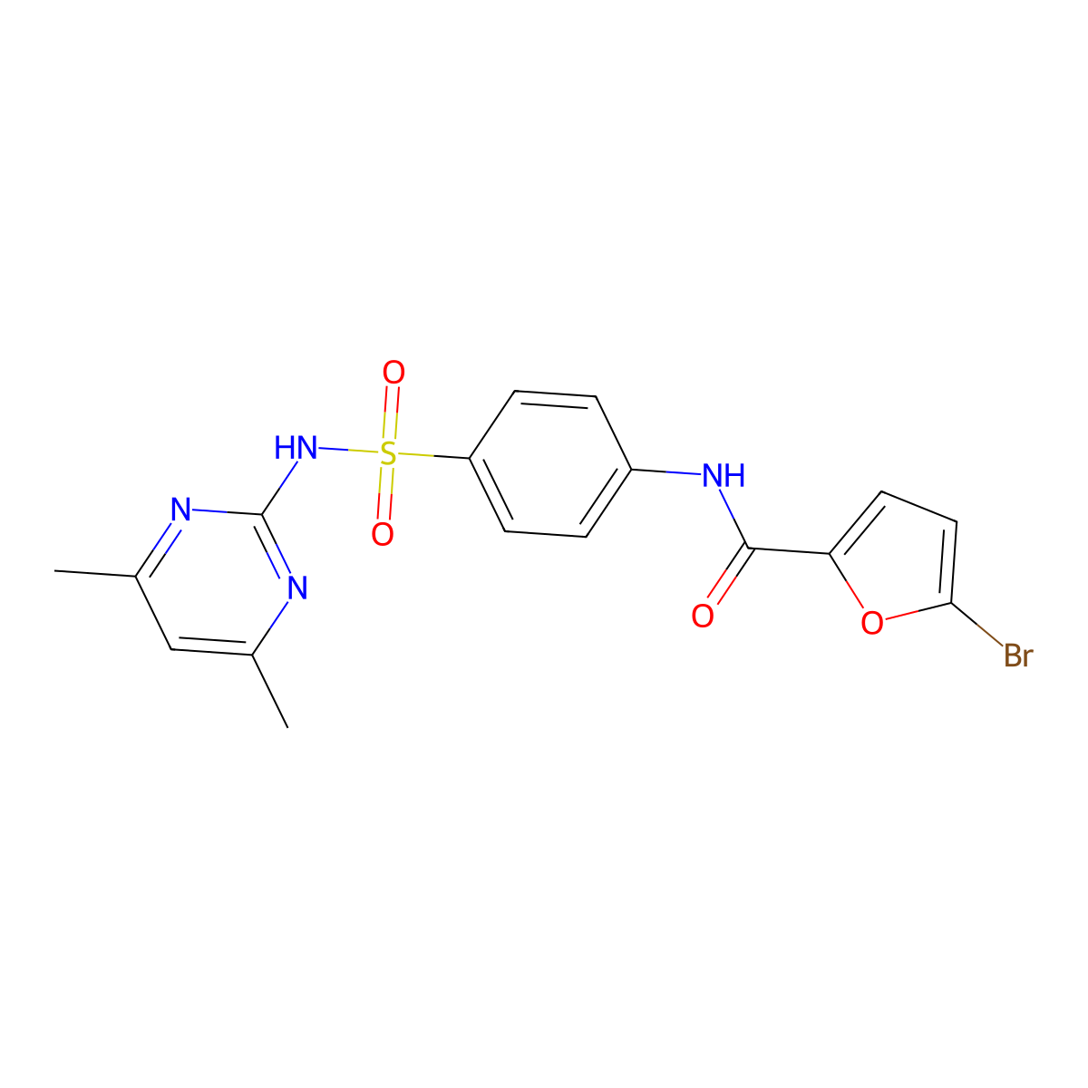 5-bromo-N-{4-[(4,6-dimethylpyrimidin-2-yl)sulfamoyl]phenyl}furan-2-carboxamide molecular structure, CAS 331246-18-5