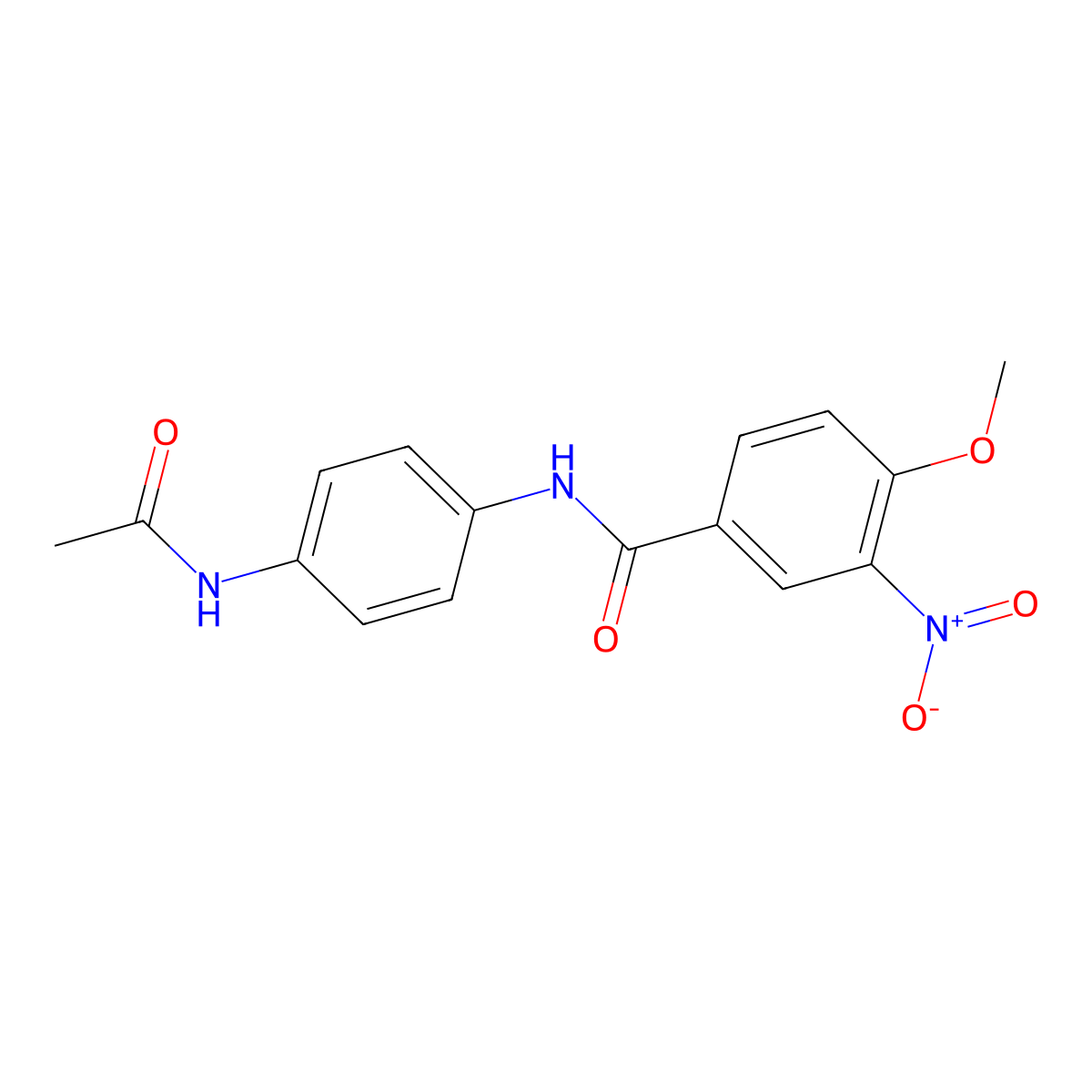 N-(4-acetamidophenyl)-4-methoxy-3-nitrobenzamide molecular structure, CAS 331246-54-9
