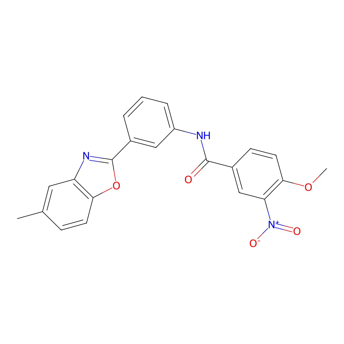 4-methoxy-N-[3-(5-methyl-1,3-benzoxazol-2-yl)phenyl]-3-nitrobenzamide molecular structure, CAS 331246-92-5
