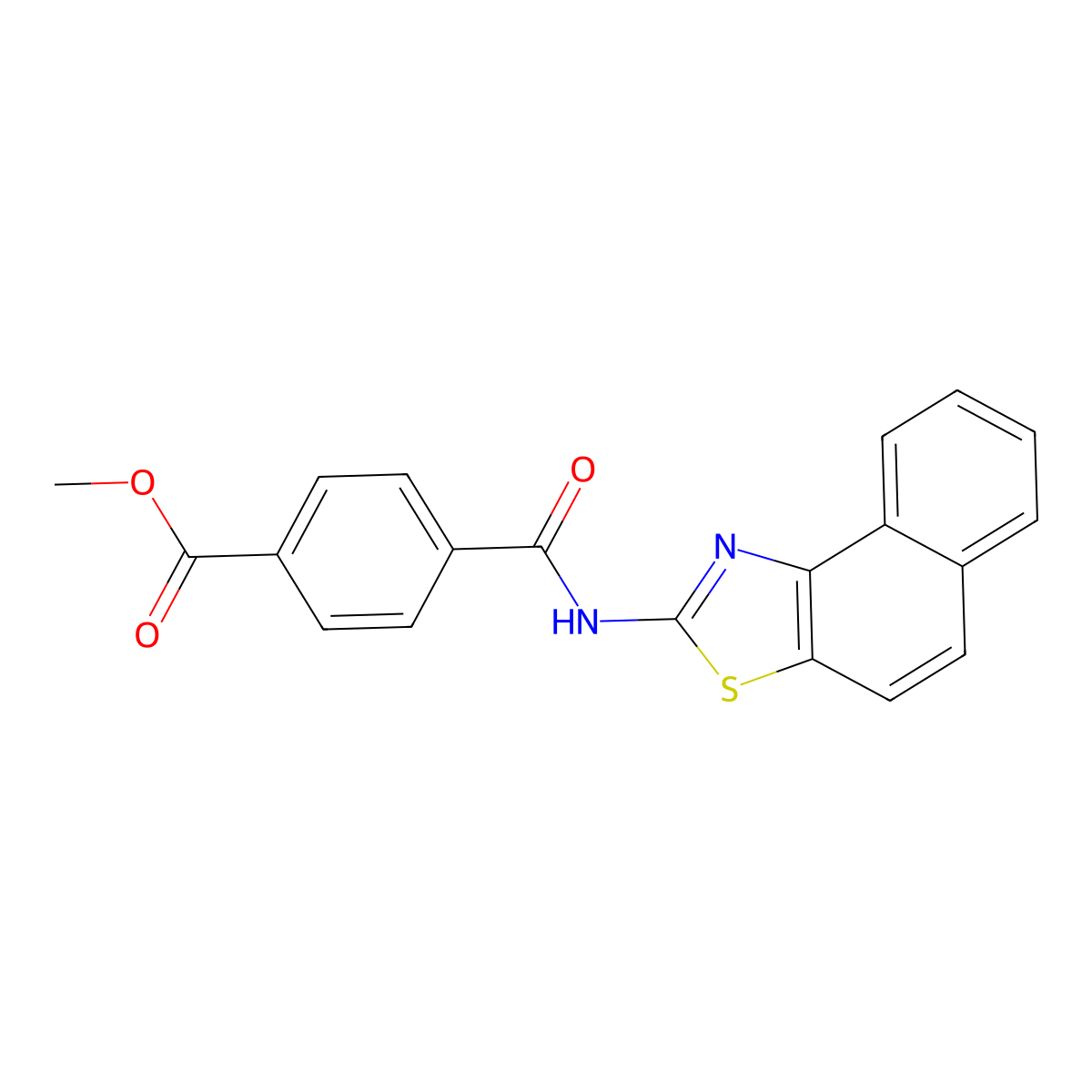 Methyl 4-(naphtho[1,2-d]thiazol-2-ylcarbamoyl)benzoate molecular structure, CAS 331247-49-5