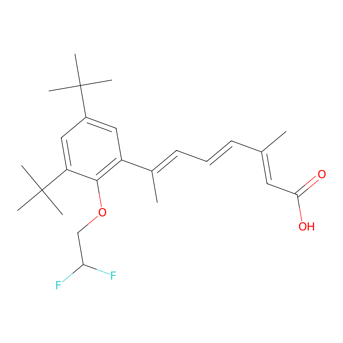 7-[3,5-Di-tert-butyl-2-(2,2-difluoroethoxy)phenyl]-3-methylocta-2,4,6-trienoic acid molecular structure, CAS 331248-11-4