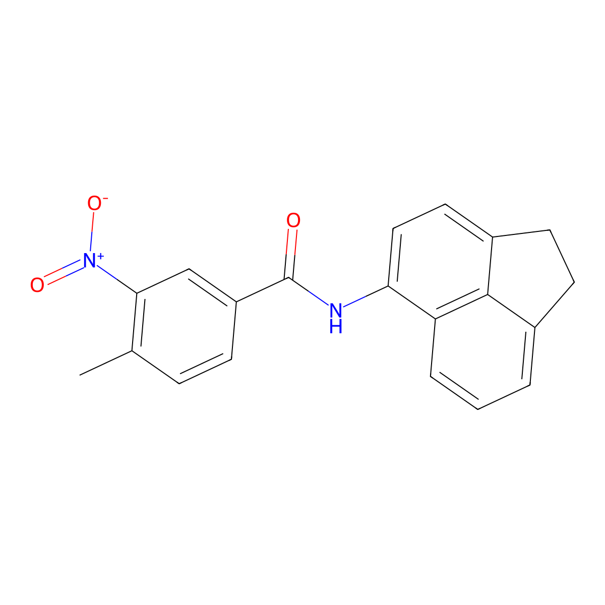 N-(1,2-dihydroacenaphthylen-5-yl)-4-methyl-3-nitrobenzamide molecular structure, CAS 331249-73-1
