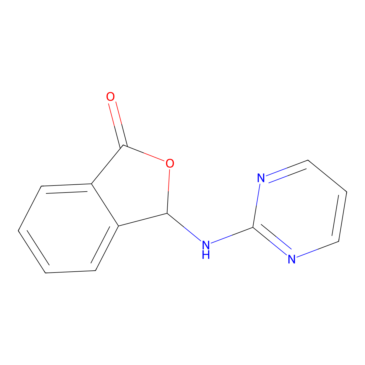 3-(Pyrimidin-2-ylamino)-3H-isobenzofuran-1-one molecular structure, CAS 33125-67-6