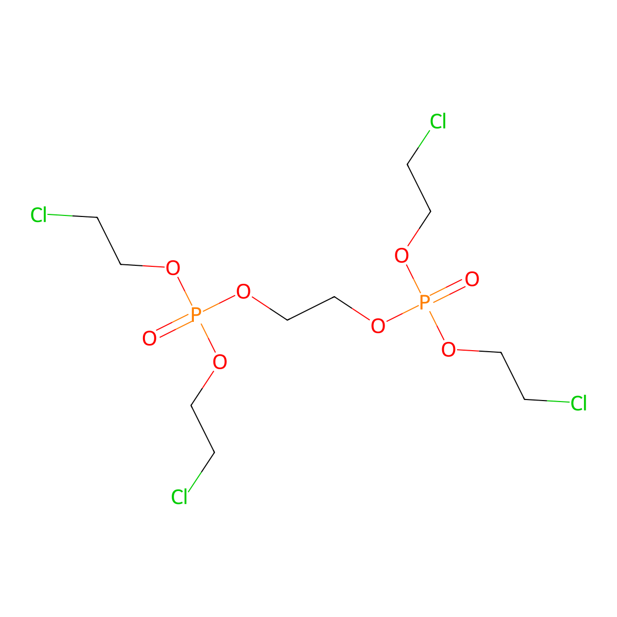 Tetrakis(2-chloroethyl) ethane-1,2-diyl bis(phosphate) molecular structure, CAS 33125-86-9