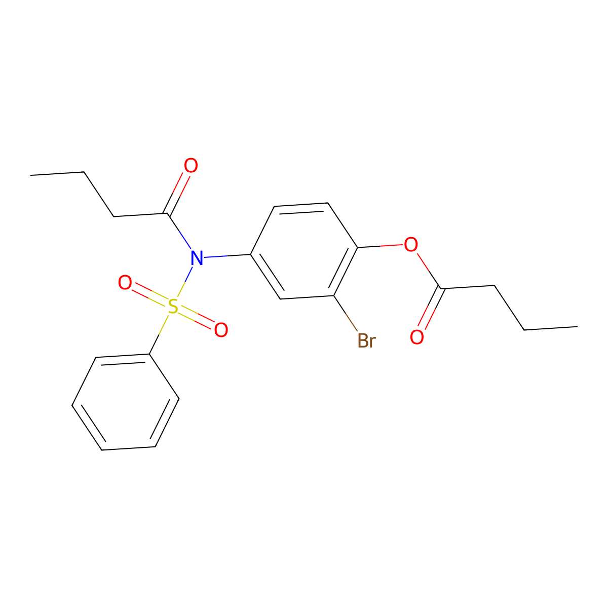 4-[N-(Benzenesulfonyl)butanamido]-2-bromophenyl butanoate molecular structure, CAS 331254-21-8