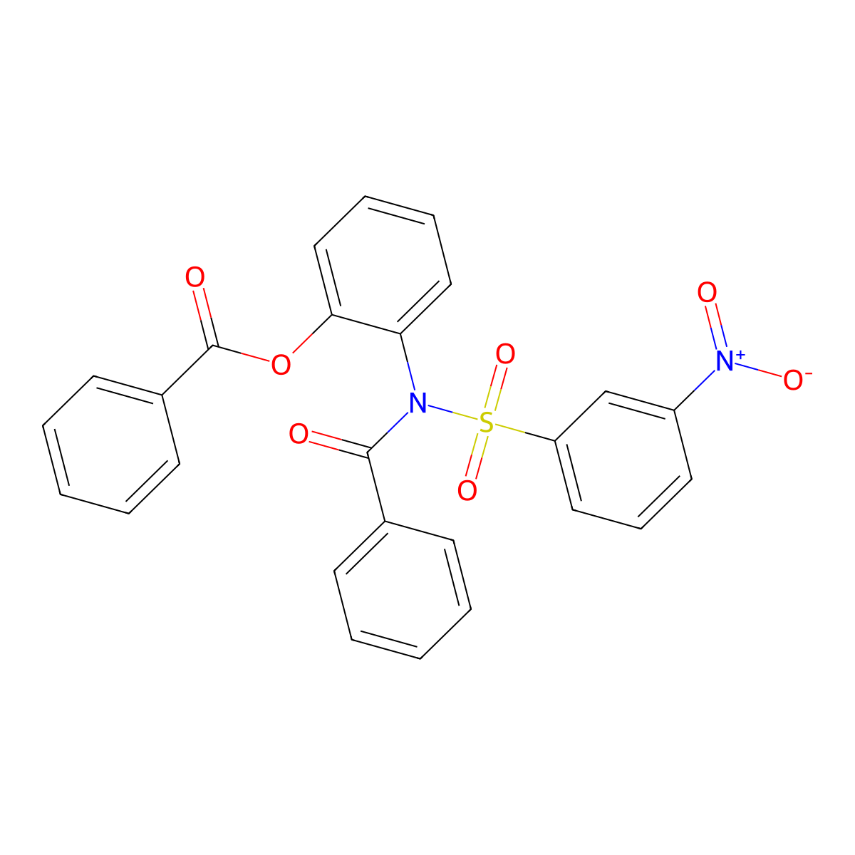 2-(N-((3-nitrophenyl)sulfonyl)benzamido)phenyl benzoate molecular structure, CAS 331254-37-6