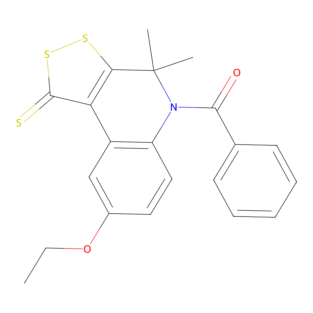 (8-Ethoxy-4,4-dimethyl-1-sulfanylidenedithiolo[3,4-c]quinolin-5-yl)-phenylmethanone molecular structure, CAS 331254-75-2
