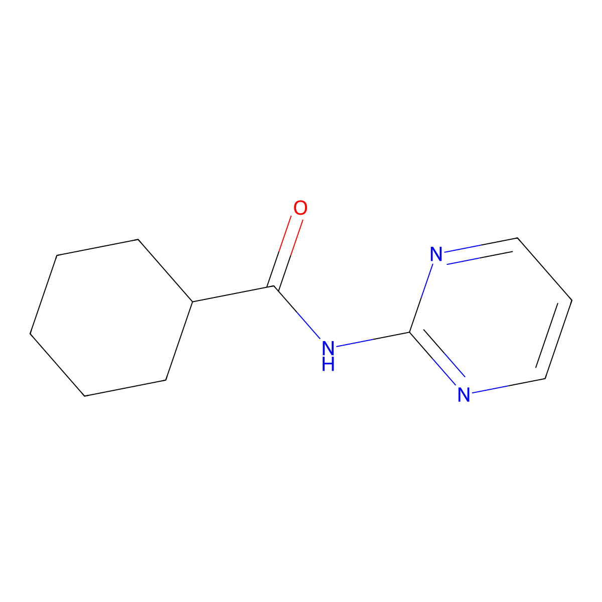 N-(pyrimidin-2-yl)cyclohexanecarboxamide molecular structure, CAS 331255-28-8