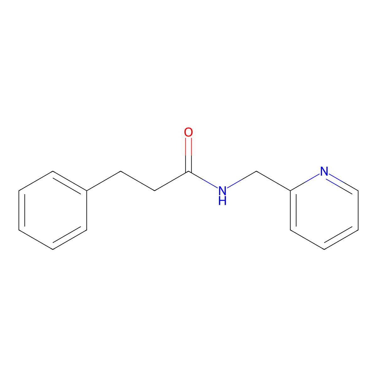 3-phenyl-N-(pyridin-2-ylmethyl)propanamide molecular structure, CAS 331255-35-7