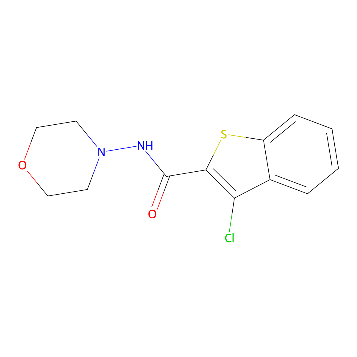 3-chloro-N-(morpholin-4-yl)-1-benzothiophene-2-carboxamide molecular structure, CAS 331255-49-3