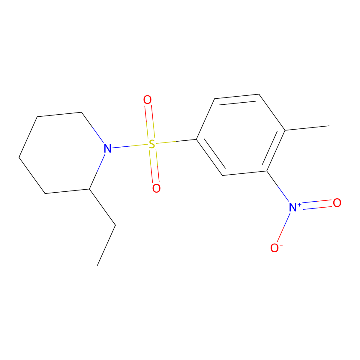 2-Ethyl-1-(4-methyl-3-nitrophenyl)sulfonylpiperidine molecular structure, CAS 331256-02-1